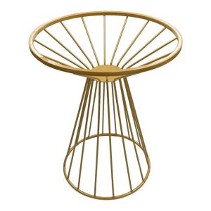 Chân bàn cafe cổ lọ sắt sơn vàng đồng CHBCF022