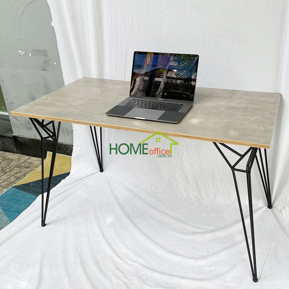 bàn làm việc mặt gỗ chân sắt