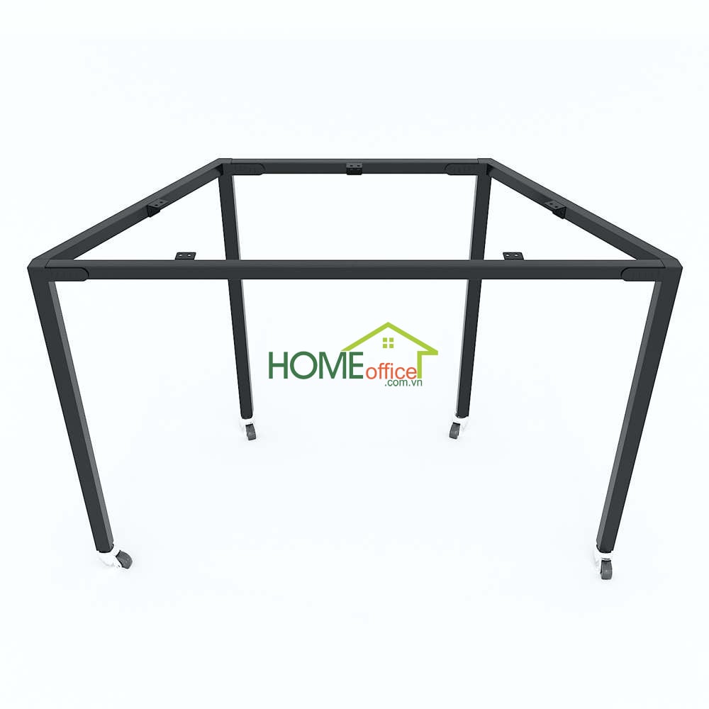Chân bàn hình thang lắp ráp có gắn bánh xe