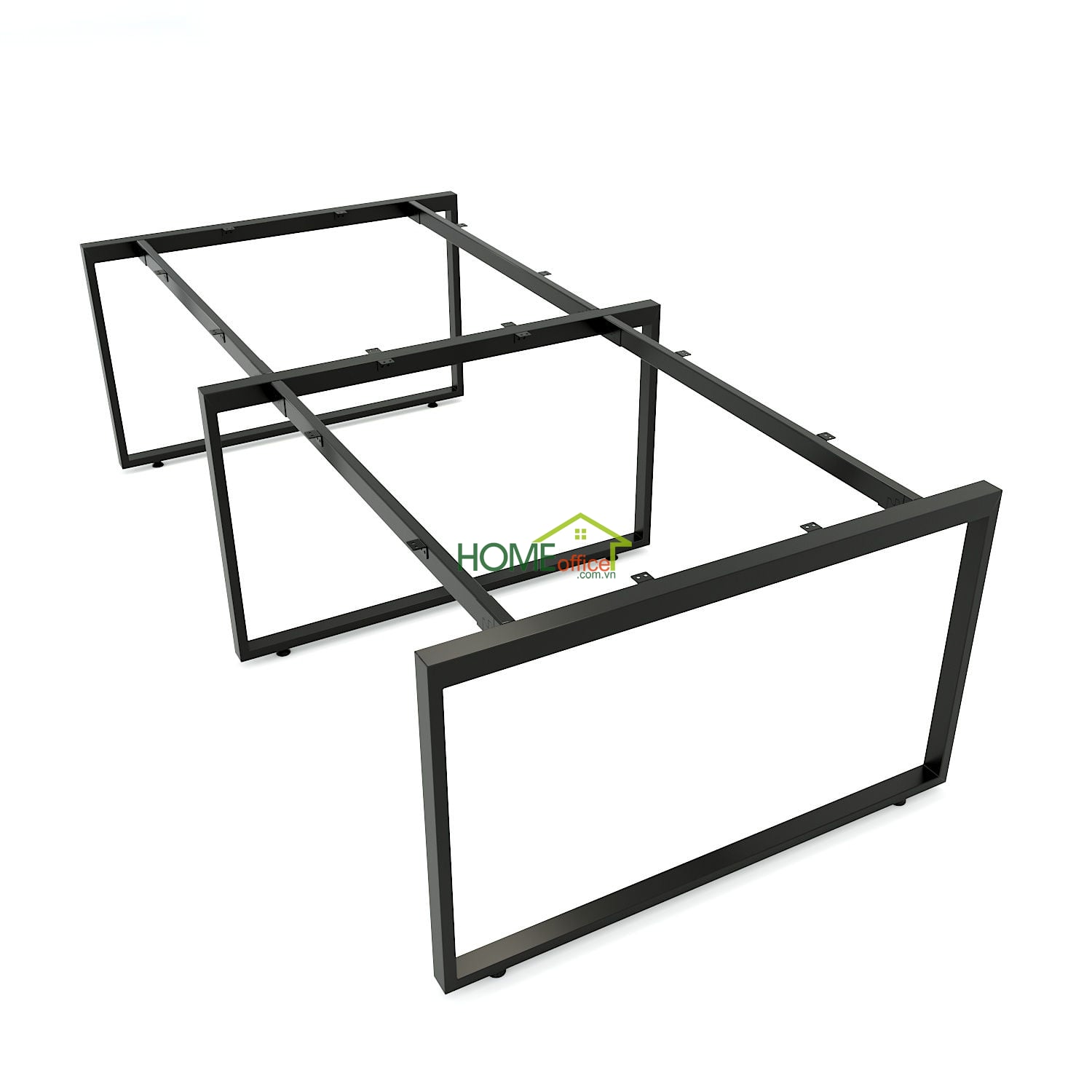 Chân sắt bàn cụm 4 hệ Rectang 120x240cm lắp ráp