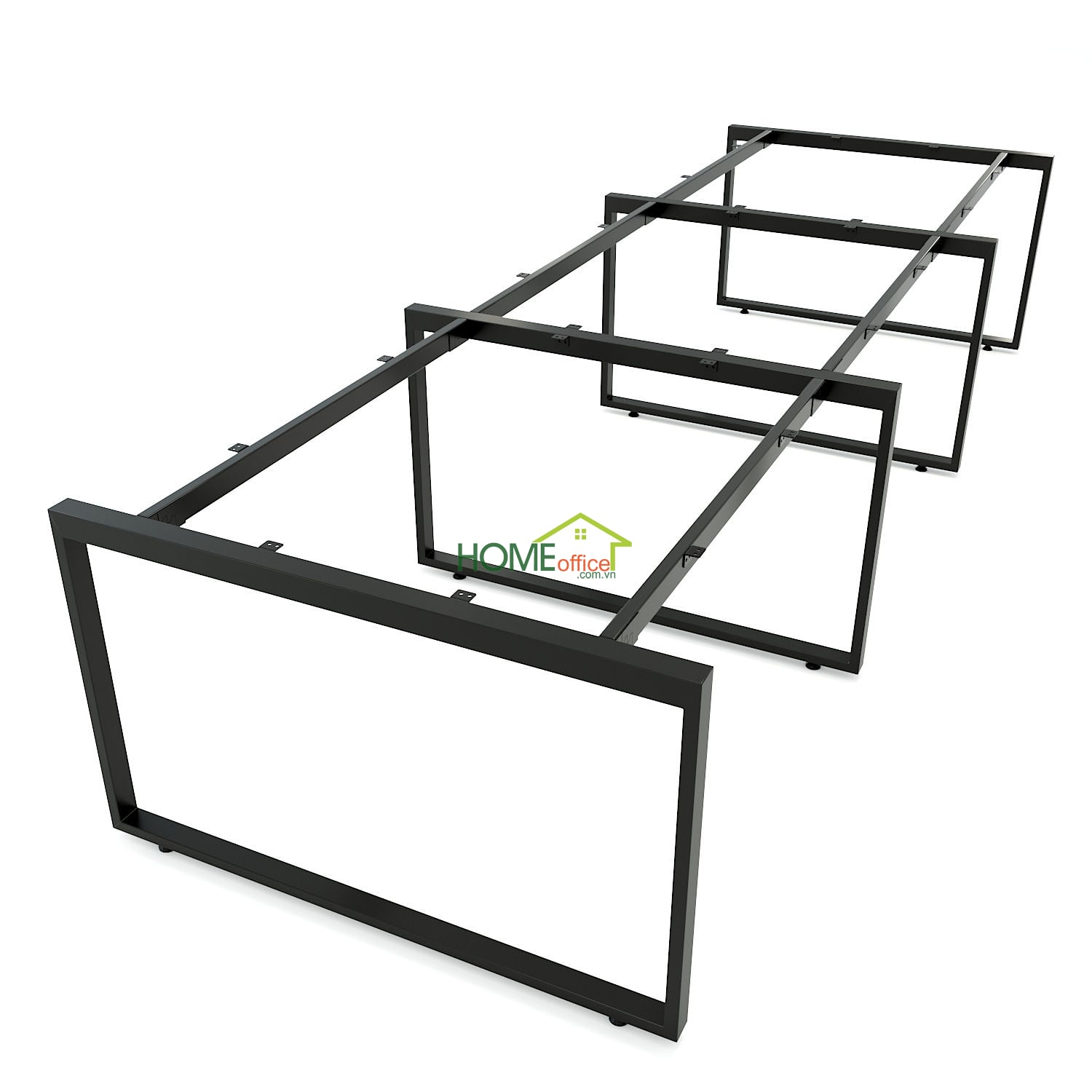 Chân sắt bàn cụm 6 hệ Rectang 120x360cm lắp ráp