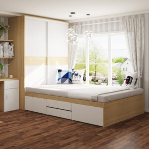 Giường hộp kèm tủ quần áo cánh lùa GN-18