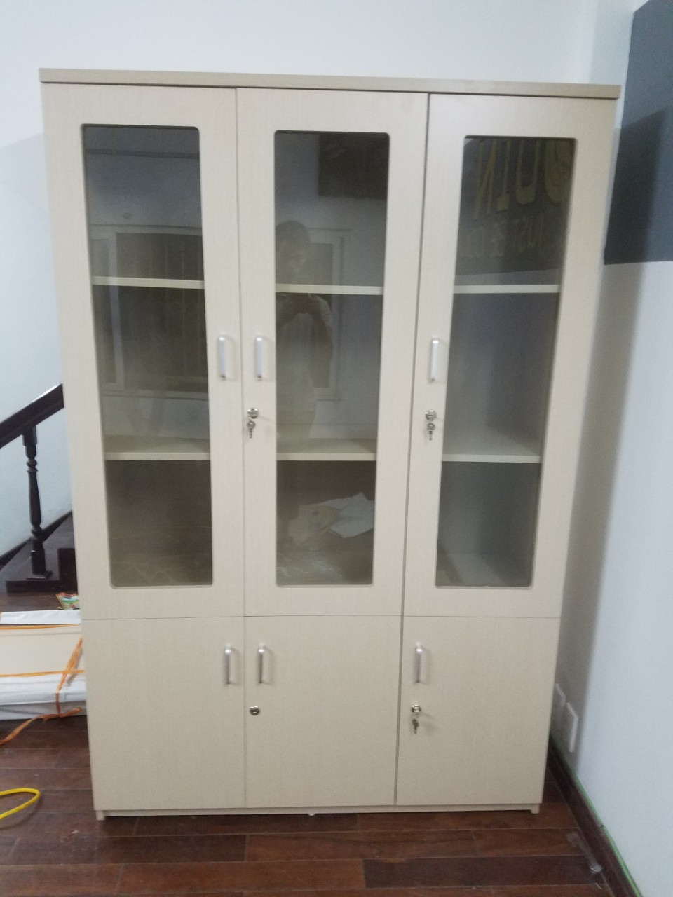 Tủ tài liệu 3 cánh vân sồi giá rẻ TTLG-5-383-12