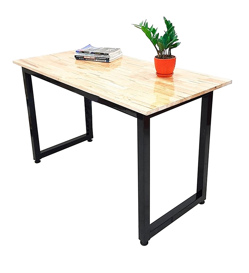 Bàn làm việc chân sắt chữ U gỗ cao su giá rẻ