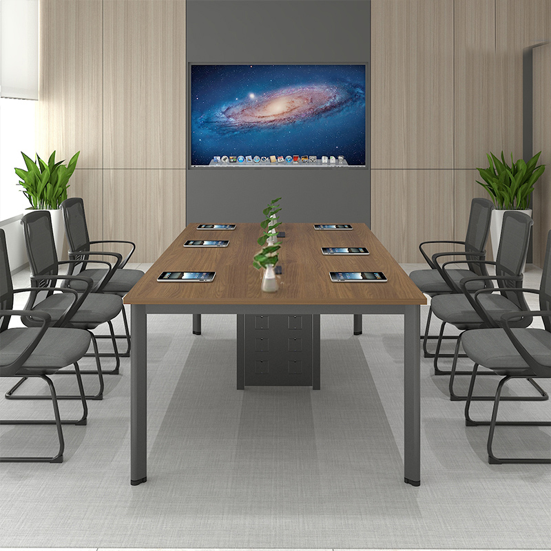 Bàn họp Ula chân Oval mặt gỗ hiện đại BH-ula24-388D
