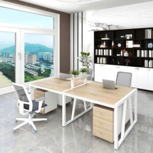 Bàn cụm 4 người chân sắt mặt gỗ mdf
