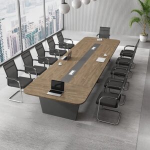 Bàn họp văn phòng bo viền chân vat 4m8