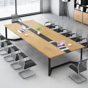 Bàn Họp Văn Phòng Hiện Đại Khung Sắt Mặt Gỗ MDF Ula