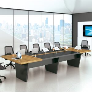 Bàn họp văn phòng chân vát mặt gỗ phối hiện đại