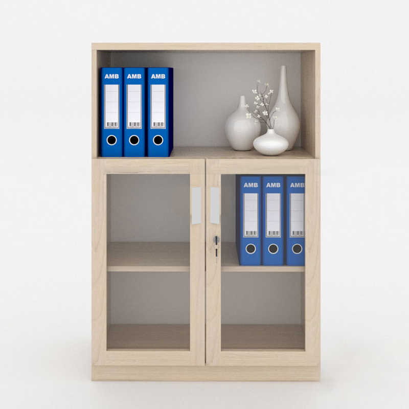 Tủ tài liệu thấp 2 cánh kính, ngăn trên hở CL120K-03