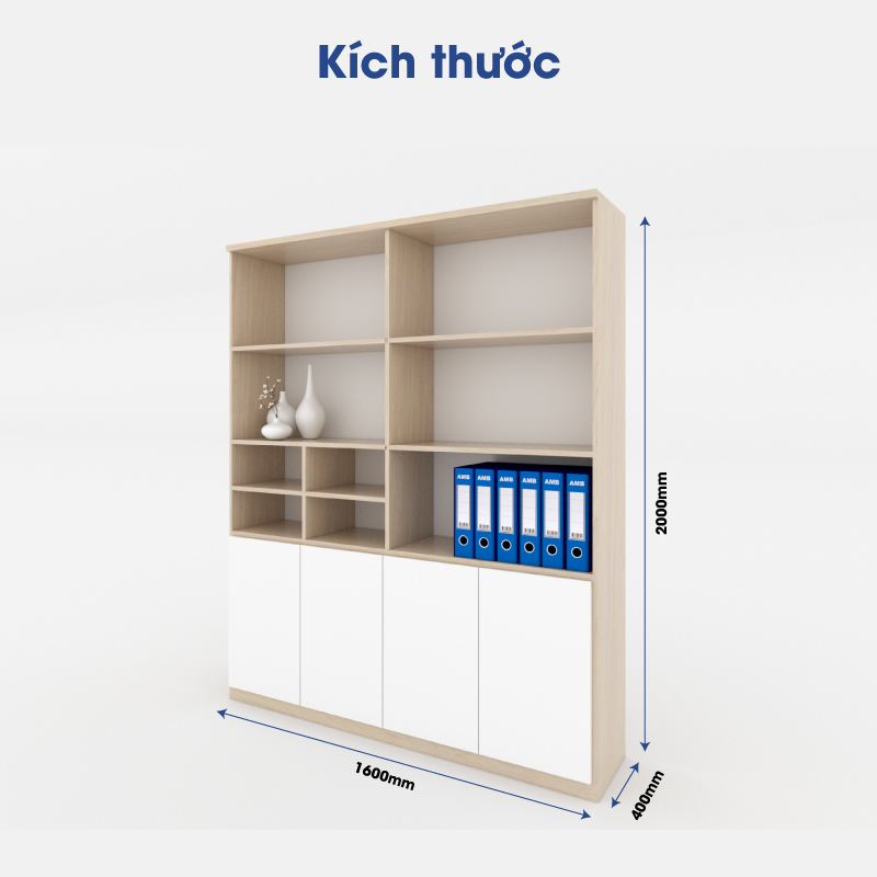 Tủ tài liệu kết hợp trang trí rộng 1m8 CL200-13-T