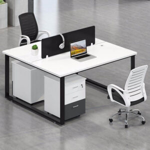 Modul bàn văn phòng 2 người trắng đen CBU2CH-DT