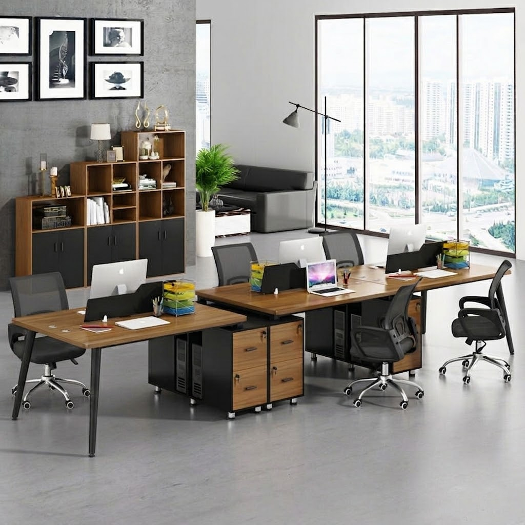 Bàn làm việc 2 người Cosi gác tủ kệ CBTP-COSI2