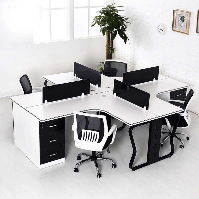 Bàn làm việc cụm 6 kèm hộc tủ chân nhập khẩu