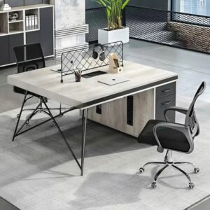 Bàn văn phòng nhóm 2 người gỗ mdf có hộc tủ tiện dụng