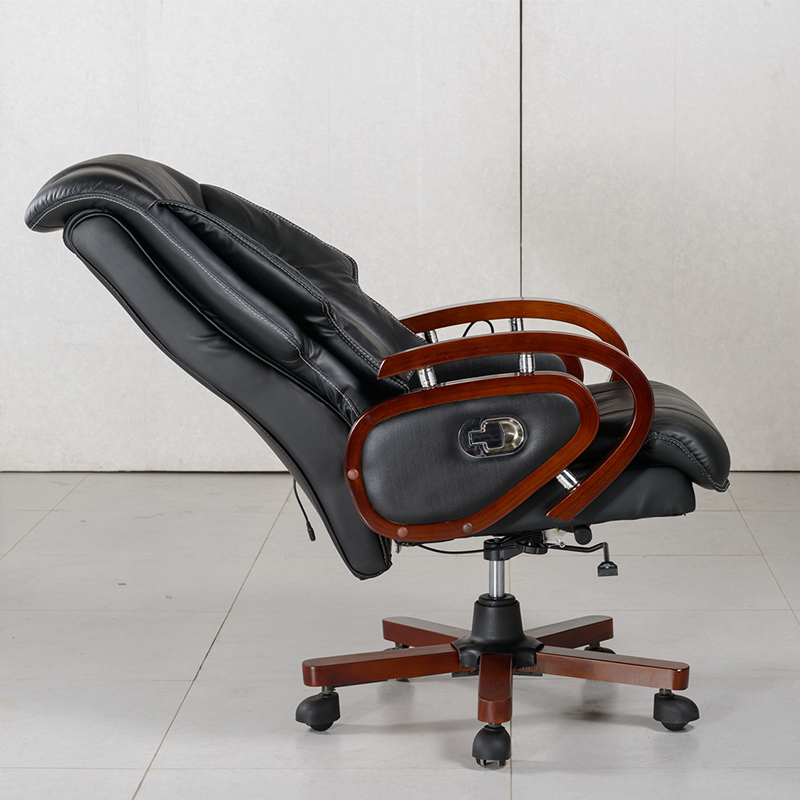 Ghế giám đốc da tay gỗ W026
