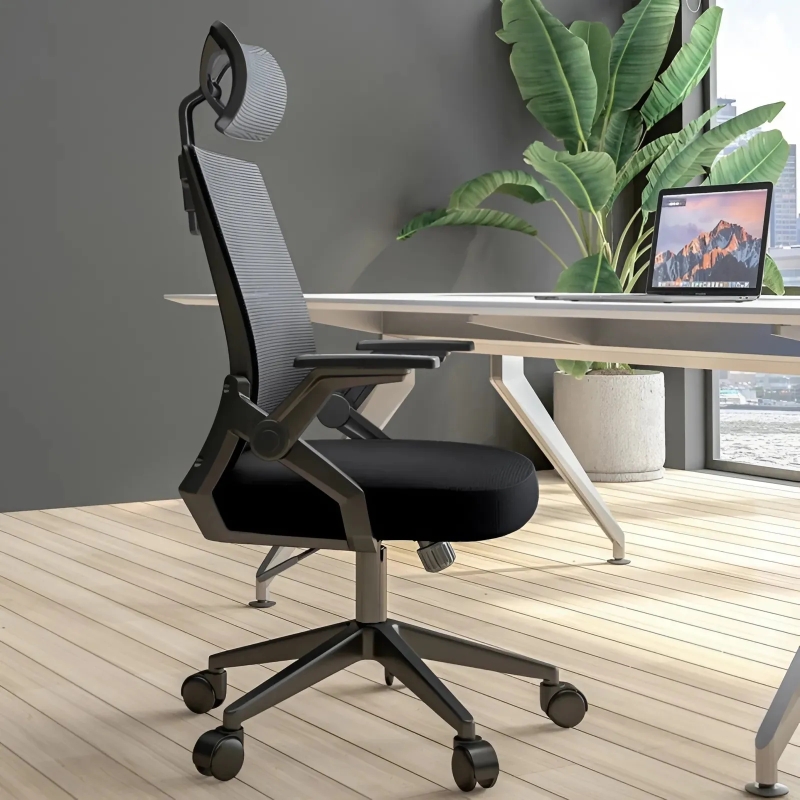 Ghế làm việc ergonomic lưng lưới, tay gập - CTH04