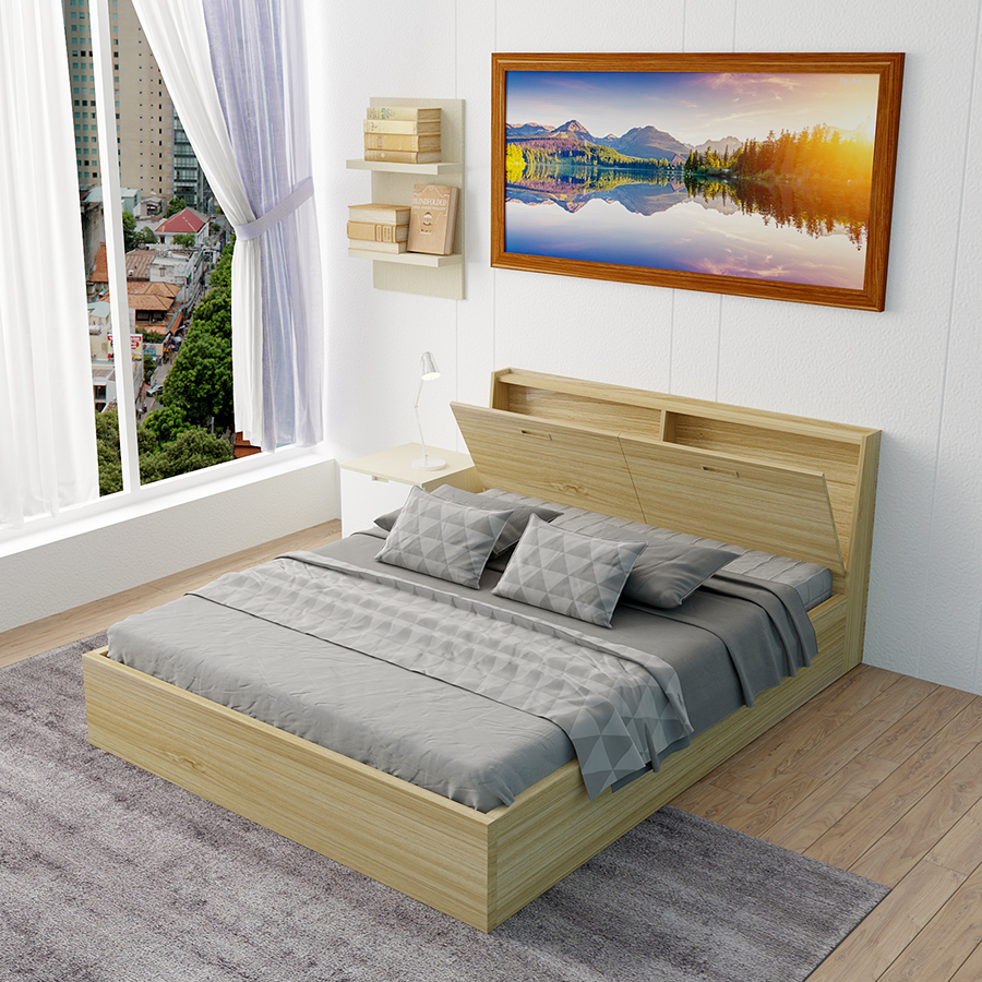 Giường ngủ hộp đầu giường ngăn kéo dưới
