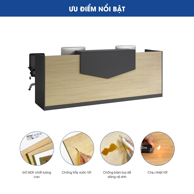 Quầy lễ tân ngồi 2 người QLT01