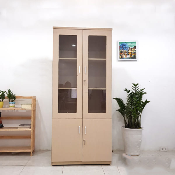 Tủ gỗ tài liệu giá rẻ 2 buồng TTLG-2-383-80