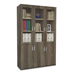 Tủ hồ sơ 3 cánh kính vân óc chó đẹp