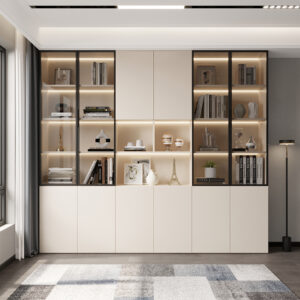 Tủ tài liệu trang trí kính có đèn led -TL 76