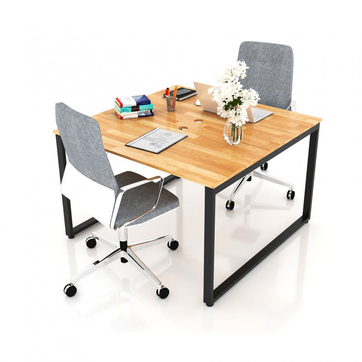 Chân bàn nhân viên 1400x1400mm sắt 25x50 lắp ráp ngàm