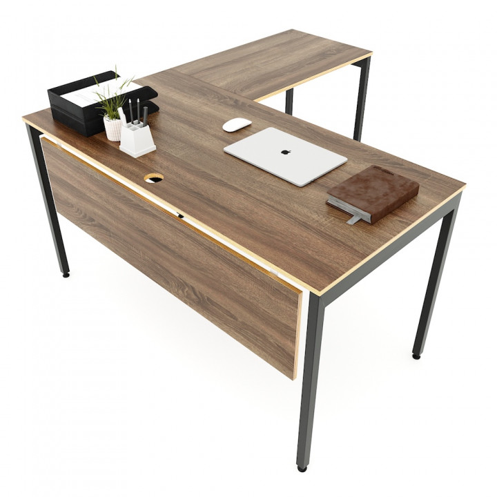 Chân sắt lắp ráp bàn chữ L 140x150cm hệ Slean