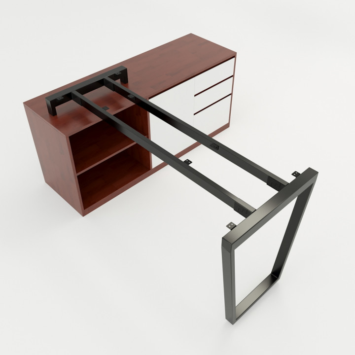 Chân bàn gác tủ 140x140 hệ Trapez Concept lắp ráp