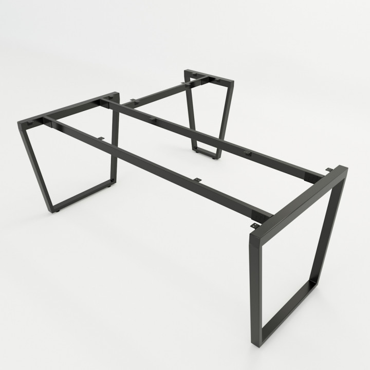 Chân bàn chữ L 160x180 hệ Trapez Concept lắp ráp