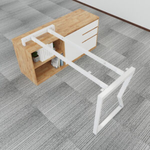 Chân bàn chữ L gác tủ 160x80 hệ MConcept lắp ráp