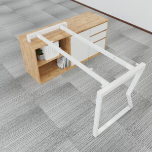 Chân bàn chữ L gác tủ 140x70 hệ MConcept lắp ráp