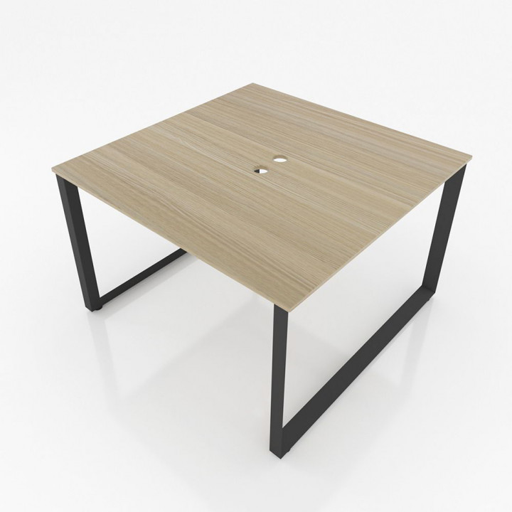 Chân bàn nhân viên 1200x1200 sắt tam giác quỳ lắp ráp ngàm