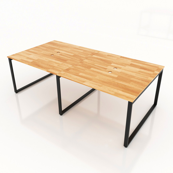 Chân bàn nhân viên 2400x1200mm sắt 25x50 lắp ráp ngàm