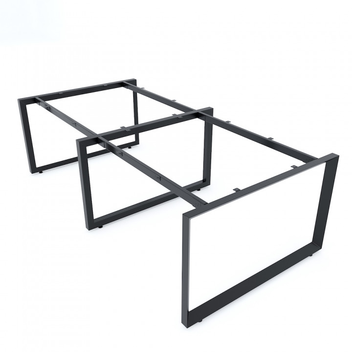 Chân bàn cụm 4 240x120cm chân sắt tam giác hệ Trian II
