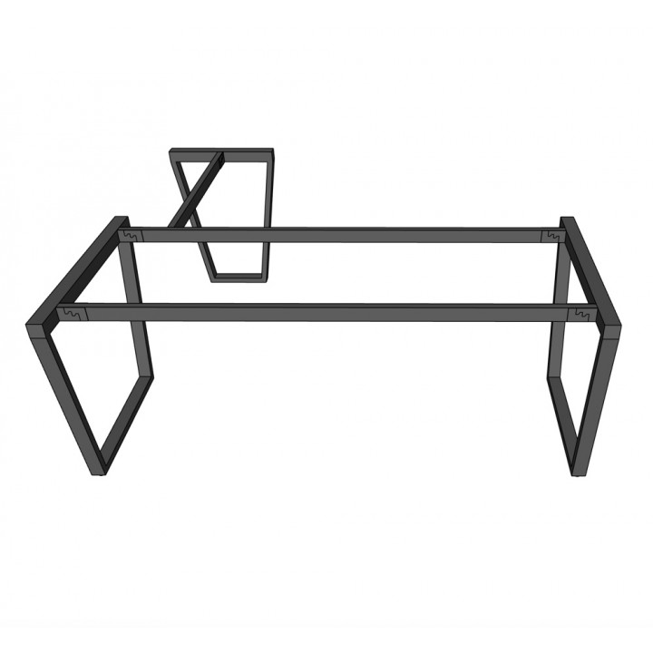 Chân bàn chữ L 160x180 hệ Trapez Concept lắp ráp
